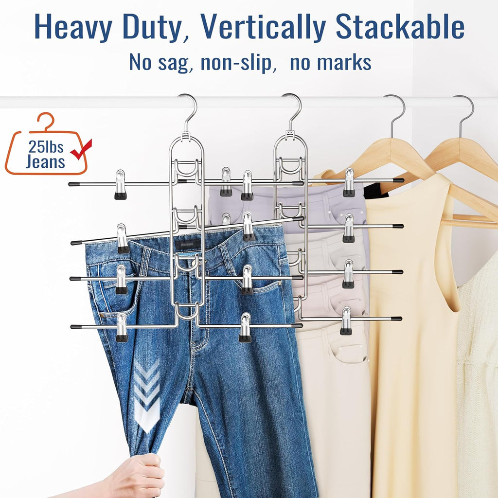 Heavy‑Duty Clip Pants Skirt Hangers