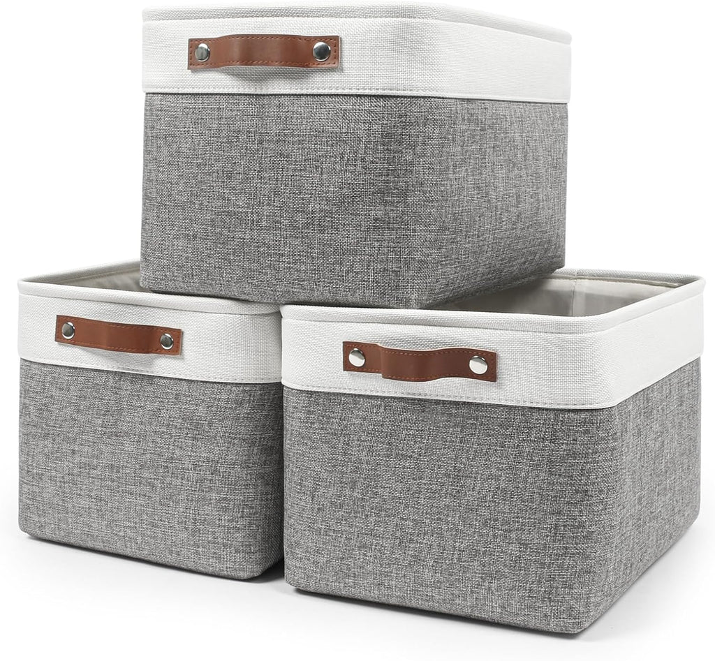 Large Linen Storage Baskets with Handles