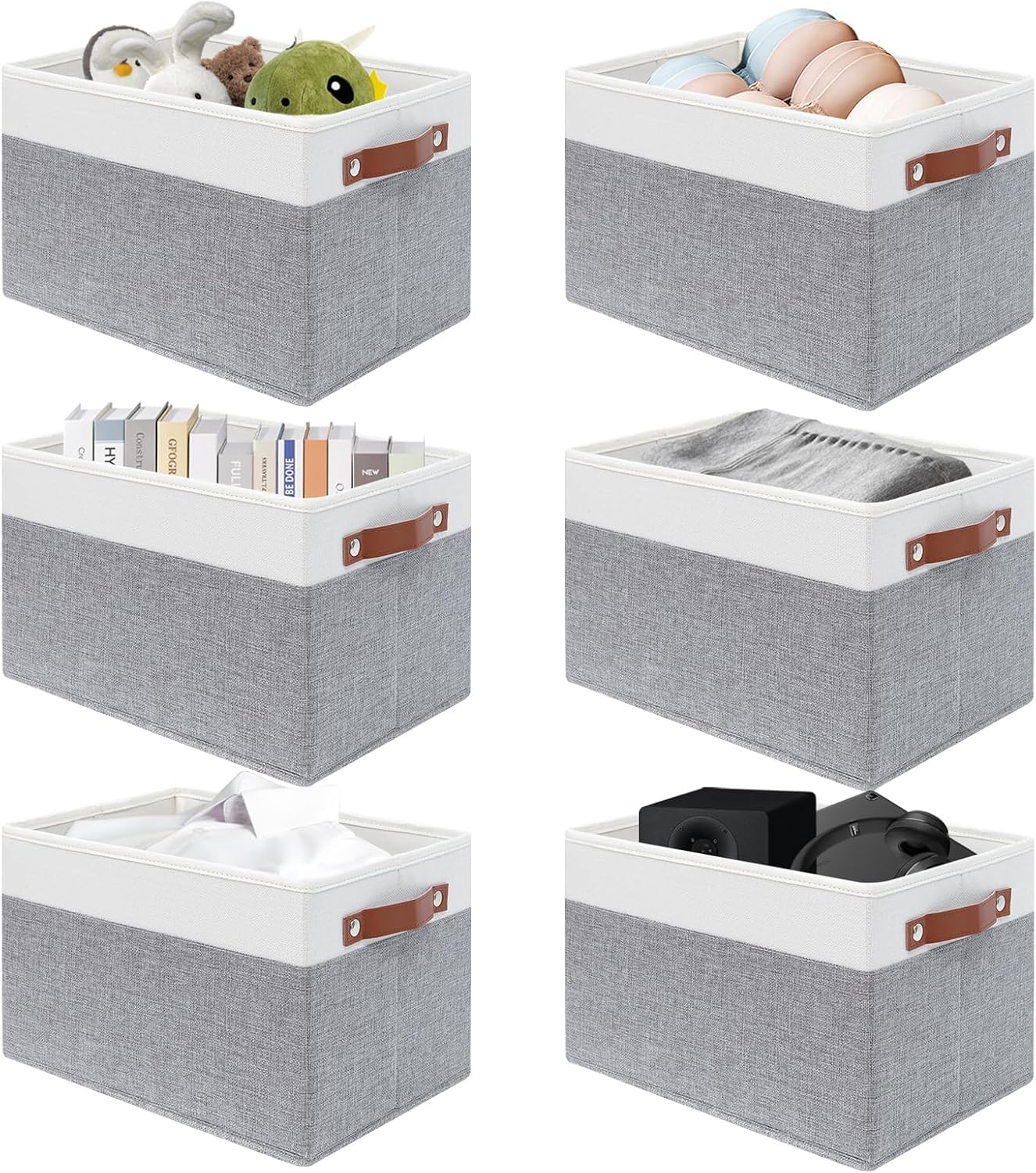 Collapsible Fabric Storage Baskets with Handles