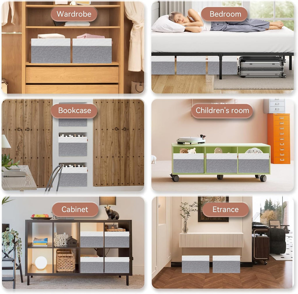 Collapsible Fabric Storage Baskets with Handles