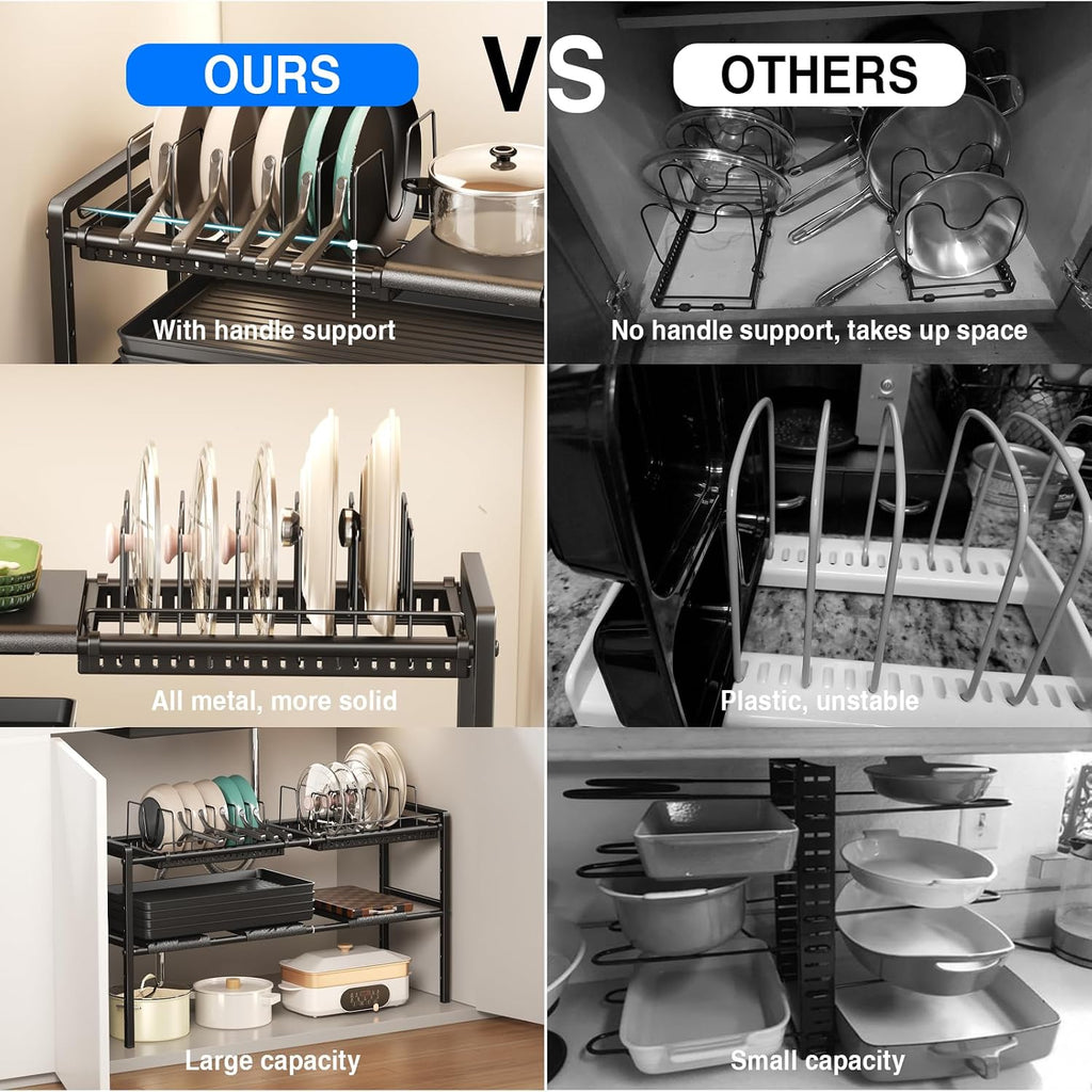 Expandable Under‑Sink Pot Pan Organizer Rack