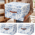 Floral Fabric Storage Bins With Lids