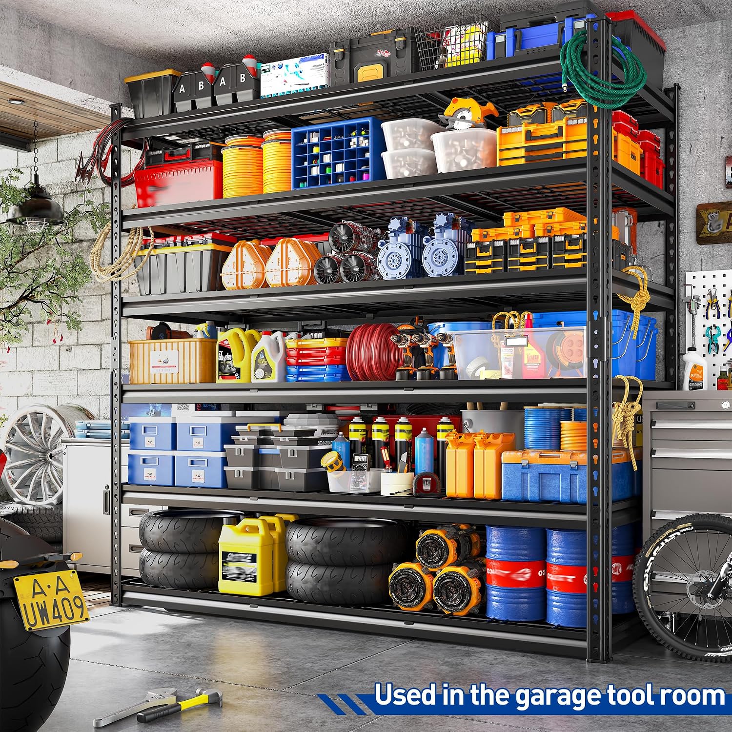 Heavy‑Duty Tool‑Free Garage Storage Shelves