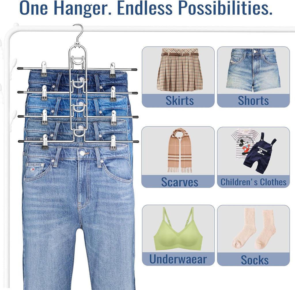 Heavy‑Duty Clip Pants Skirt Hangers
