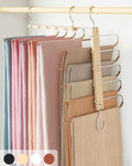 Beechwood Space‑Saving Multi‑Pants Hangers