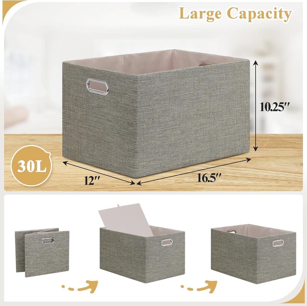 Foldable Linen Closet Storage Bins