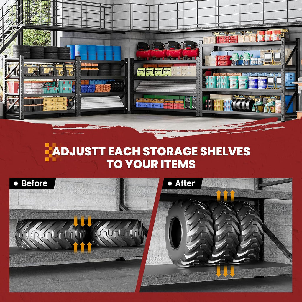 Heavy‑Duty Adjustable Metal Storage Shelving Unit