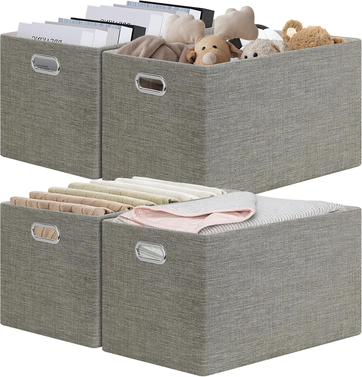 Foldable Linen Closet Storage Bins