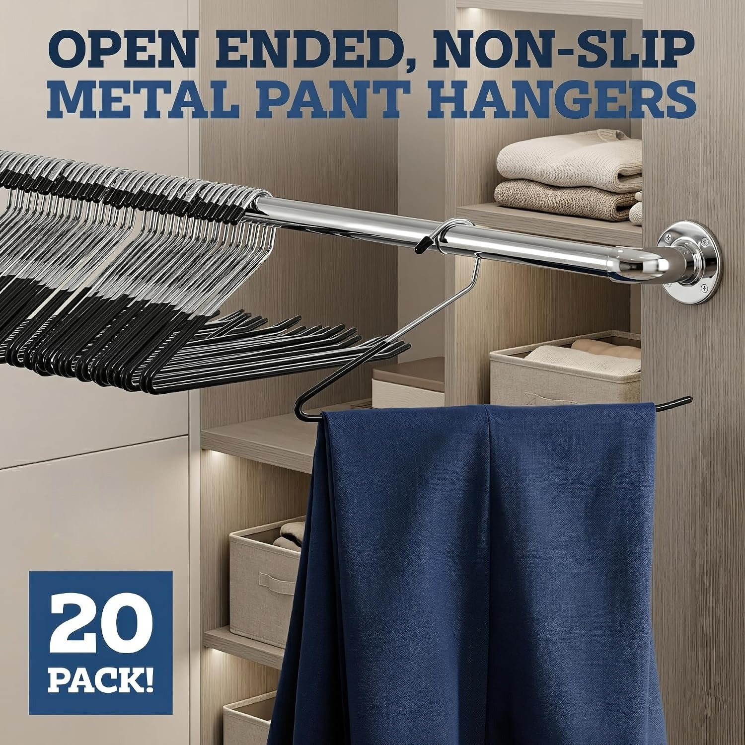 Open‑Ended Metal Pants Hangers for Jeans